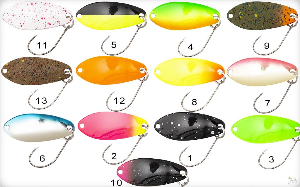 Set 8 Spoon Da Pesca Trabucco Rapture Per Trota - 4 Pesi Diversi Con Moschettone - Foto 4