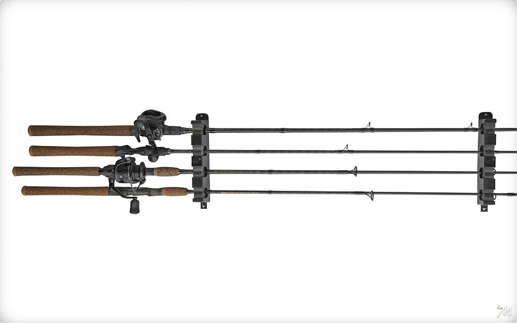 Alnicov 2 Paia Portacanne Da Parete Per 8 Canne Da Pesca - Supporto Robusto In ABS Per Mulinelli Spinning E Baitcaster
