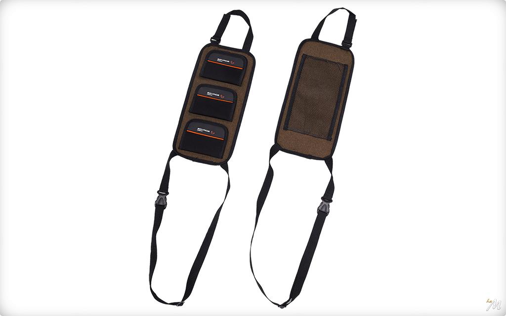 Support Cannes à Pêche Savage Gear Pour Voiture - Porte 3 Cannes Avec Bande En Spirale - Tissu Polyester Vert