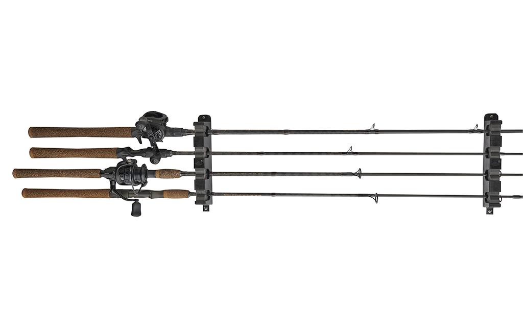 Porta Canne Da Pesca Orizzontale Da Parete 2 Pezzi – Per 6 Canne – Schiuma EVA Protettiva – Grigio - 3